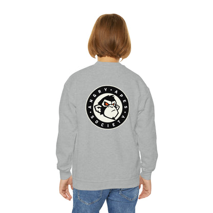 Angry Apes Society Logo BACK Youth Crewneck Sweatshirt