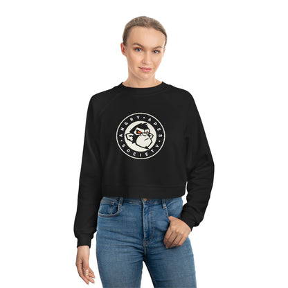 Angry Apes Society Logo FRONT Women's Cropped Pullover