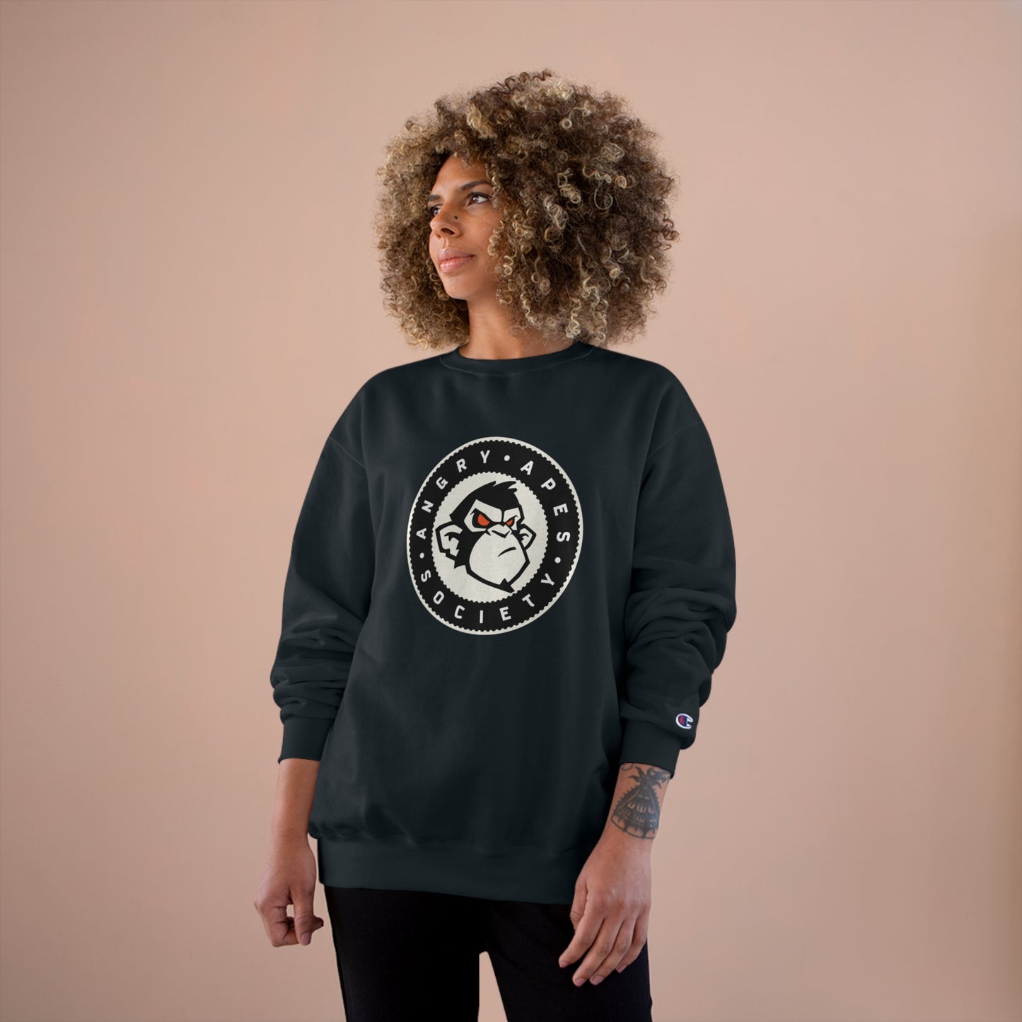 Angry Apes Society x Champion Logo FRONT Unisex Sweatshirt