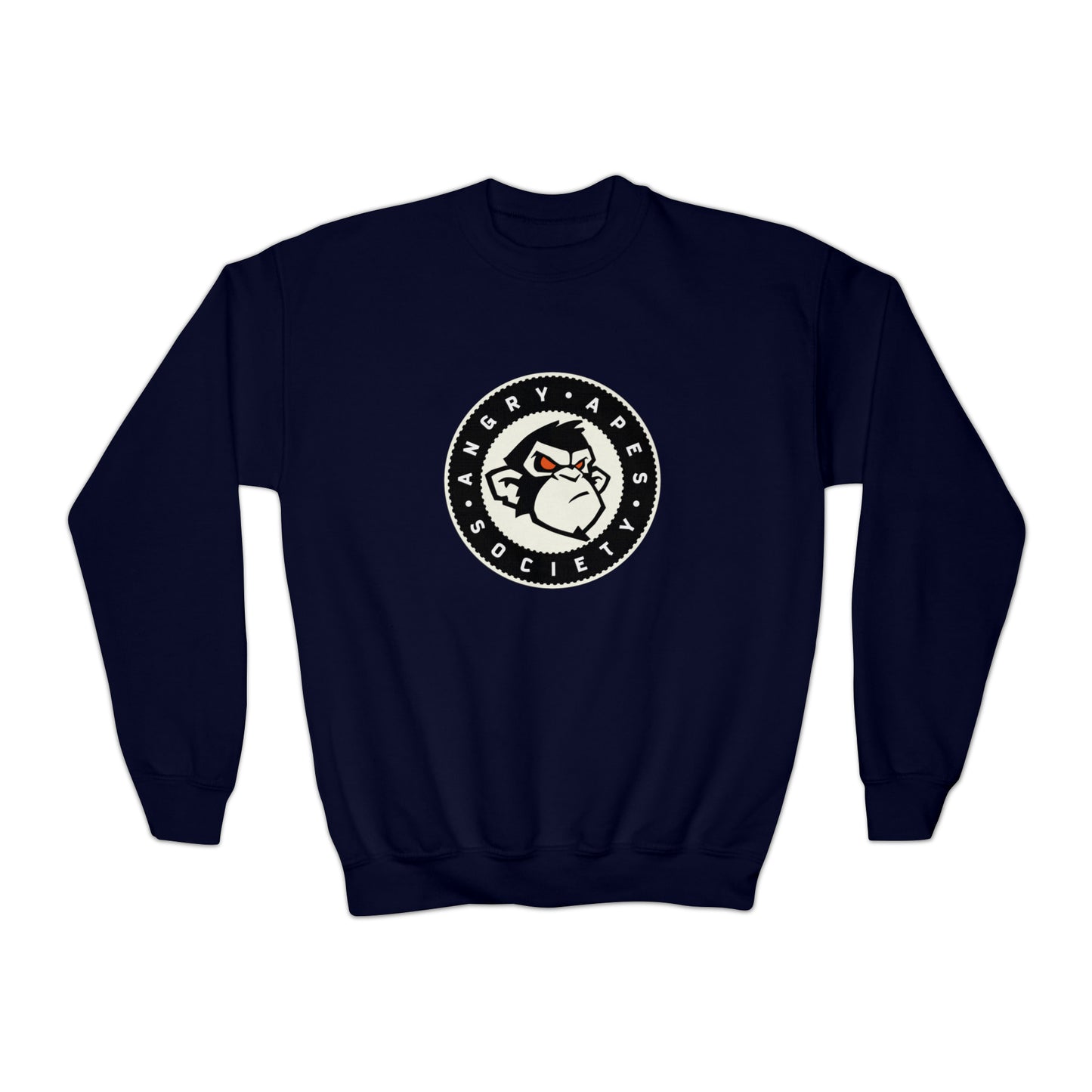 Angry Apes Society Logo FRONT Youth Crewneck Sweatshirt