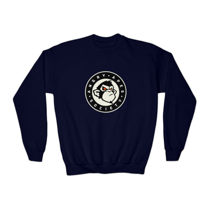 Angry Apes Society Logo FRONT Youth Crewneck Sweatshirt