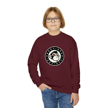 Angry Apes Society Logo FRONT Youth Crewneck Sweatshirt