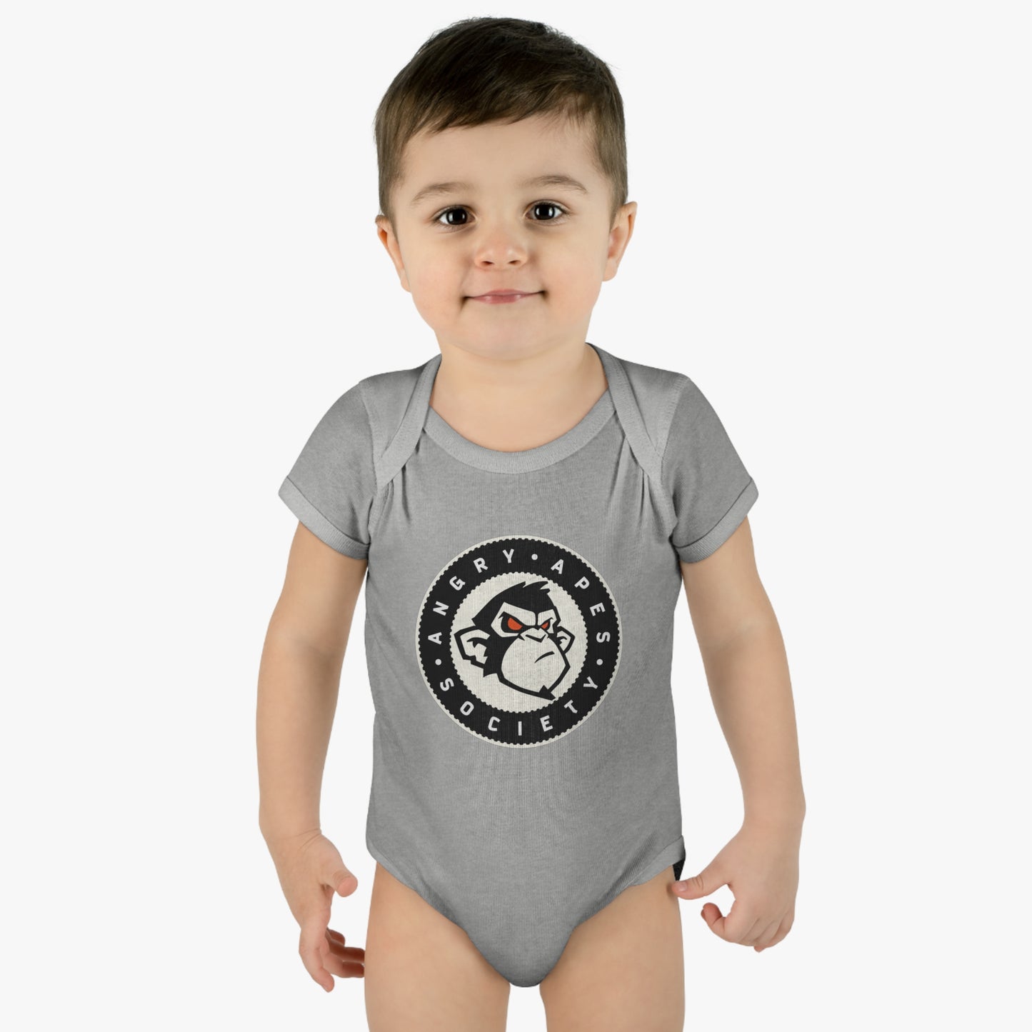 Angry Apes Society Logo FRONT Infant Baby Bodysuit