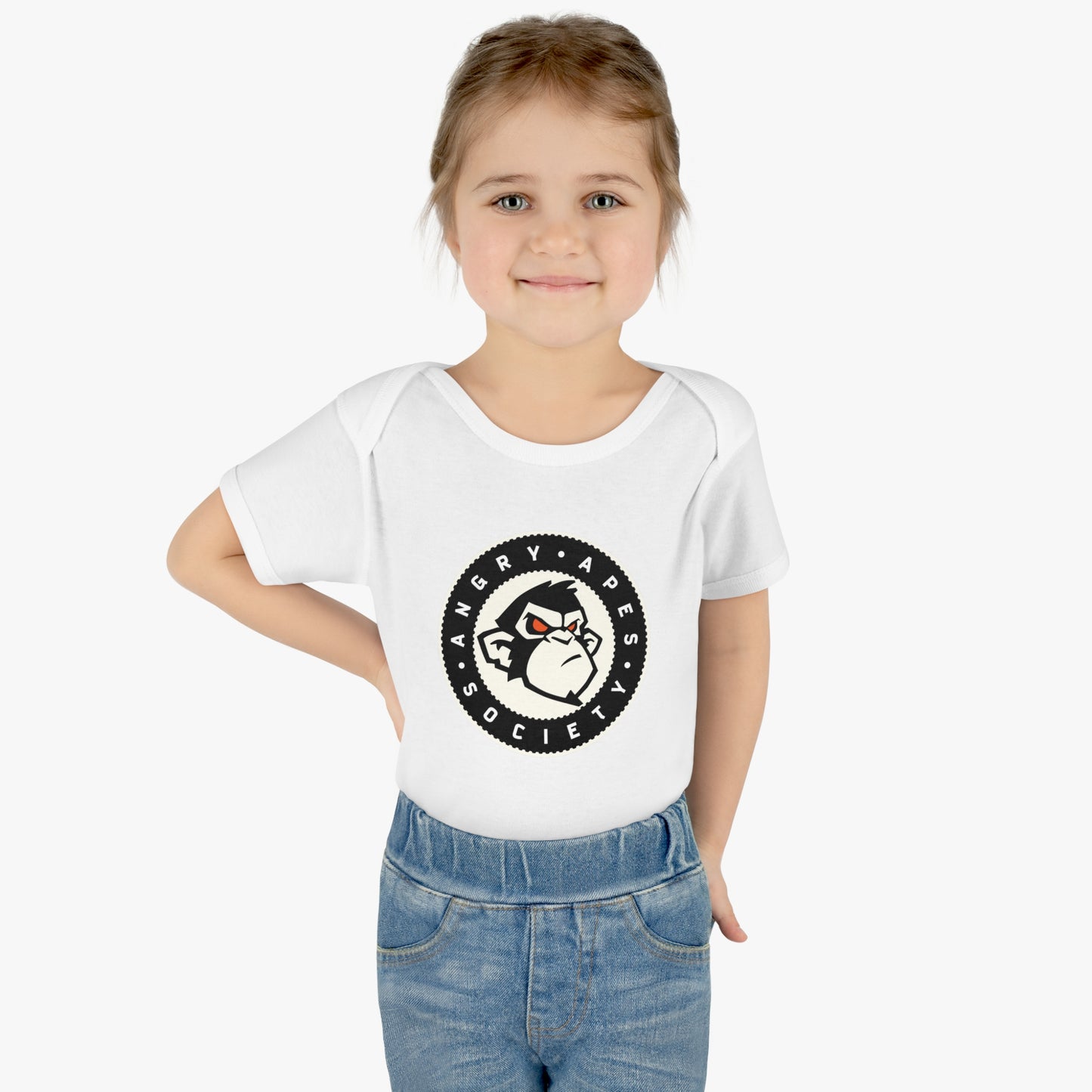 Angry Apes Society Logo FRONT Infant Baby Bodysuit