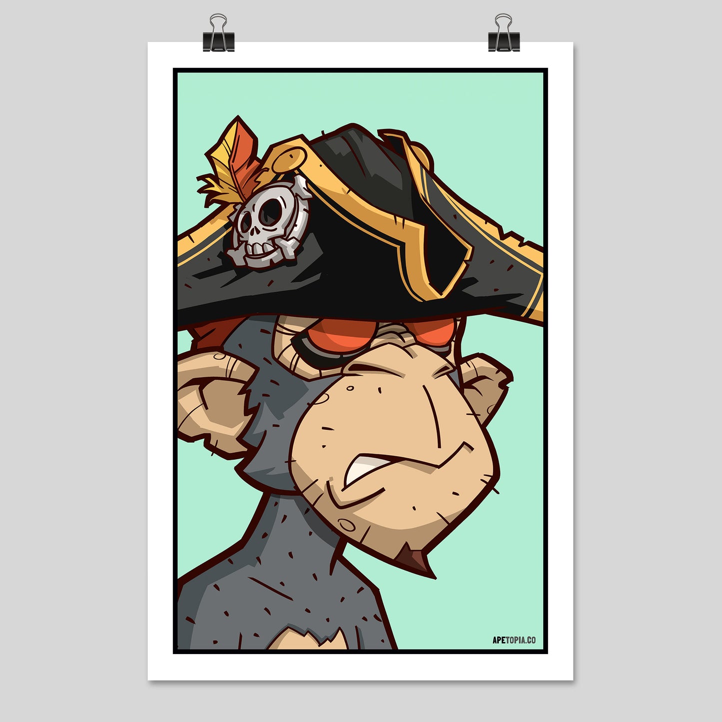 "Pirate Ape looking for the Treasure" Poster