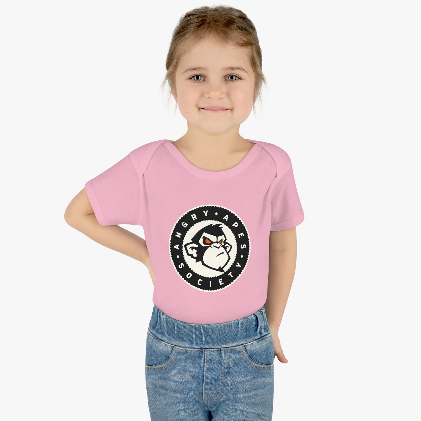 Angry Apes Society Logo FRONT Infant Baby Bodysuit