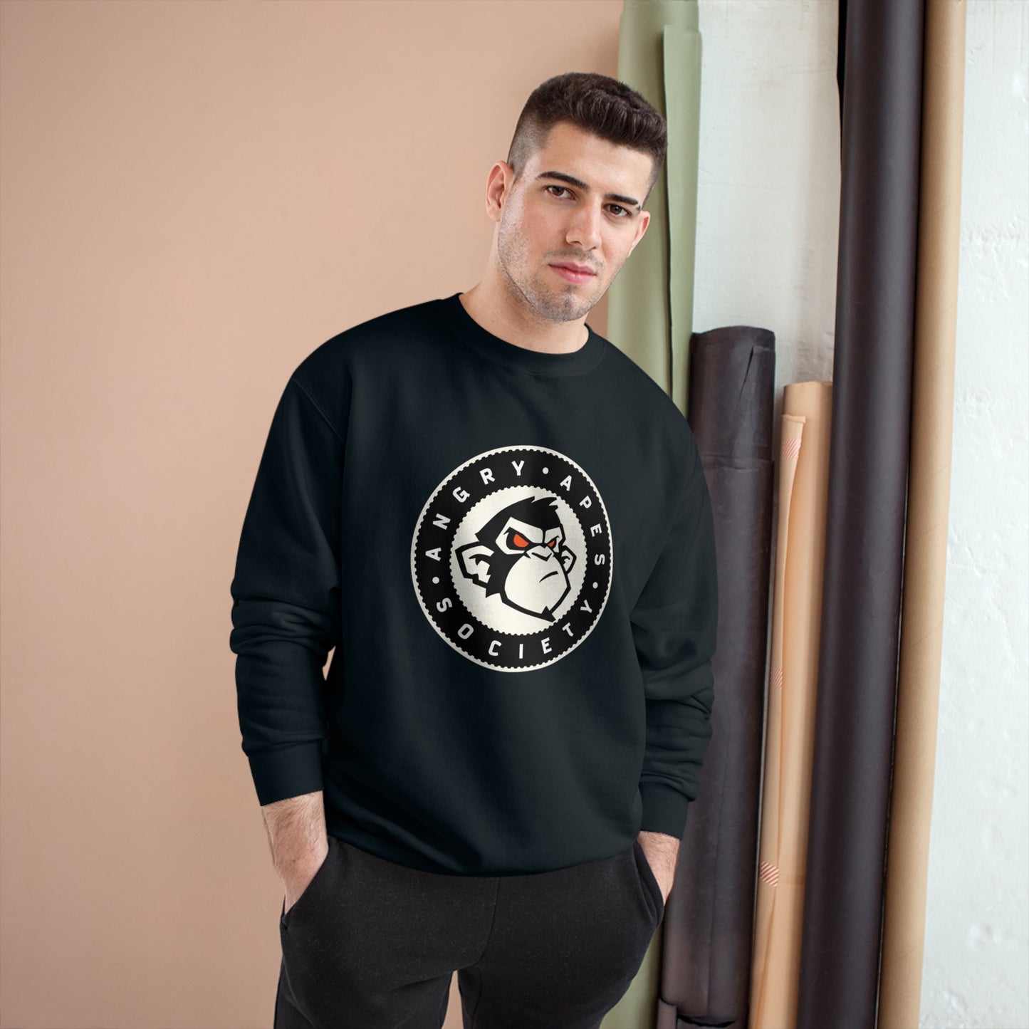 Angry Apes Society x Champion Logo FRONT Unisex Sweatshirt