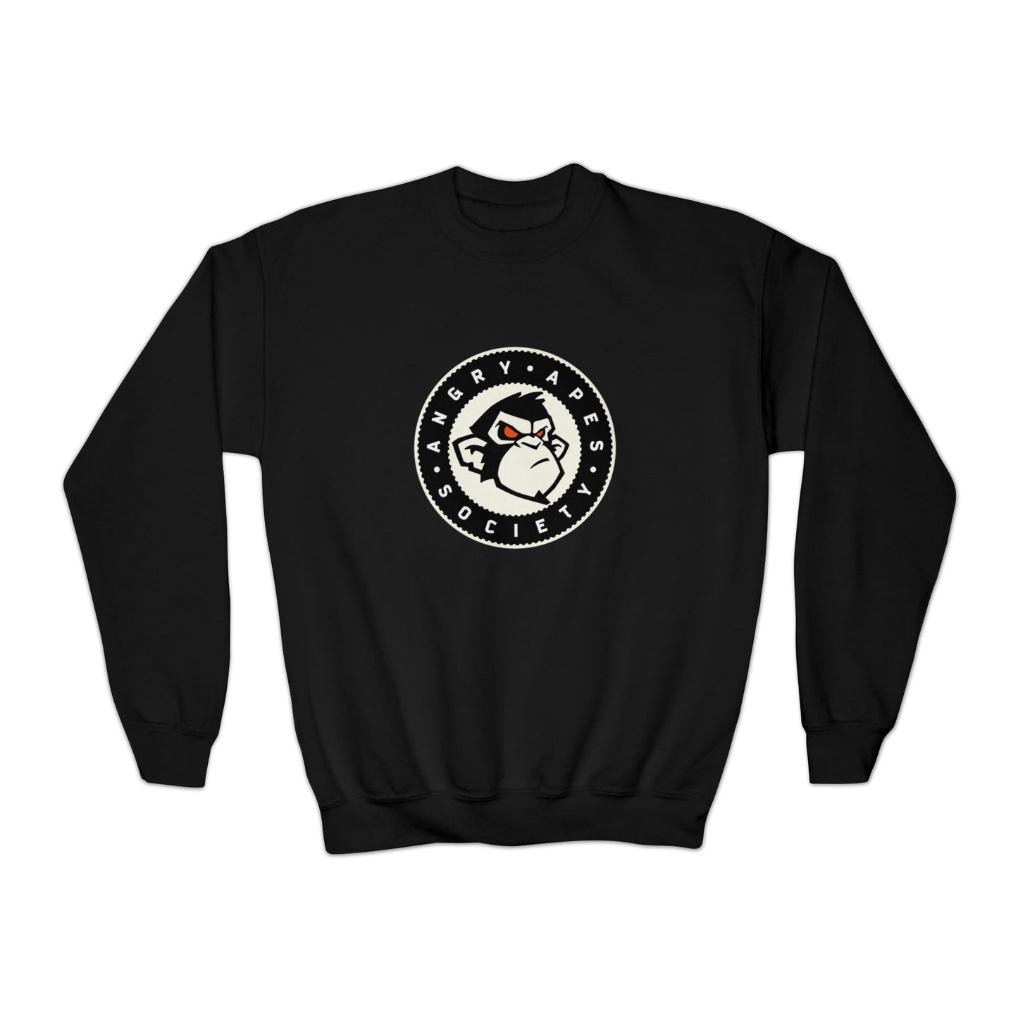 Angry Apes Society Logo FRONT Youth Crewneck Sweatshirt