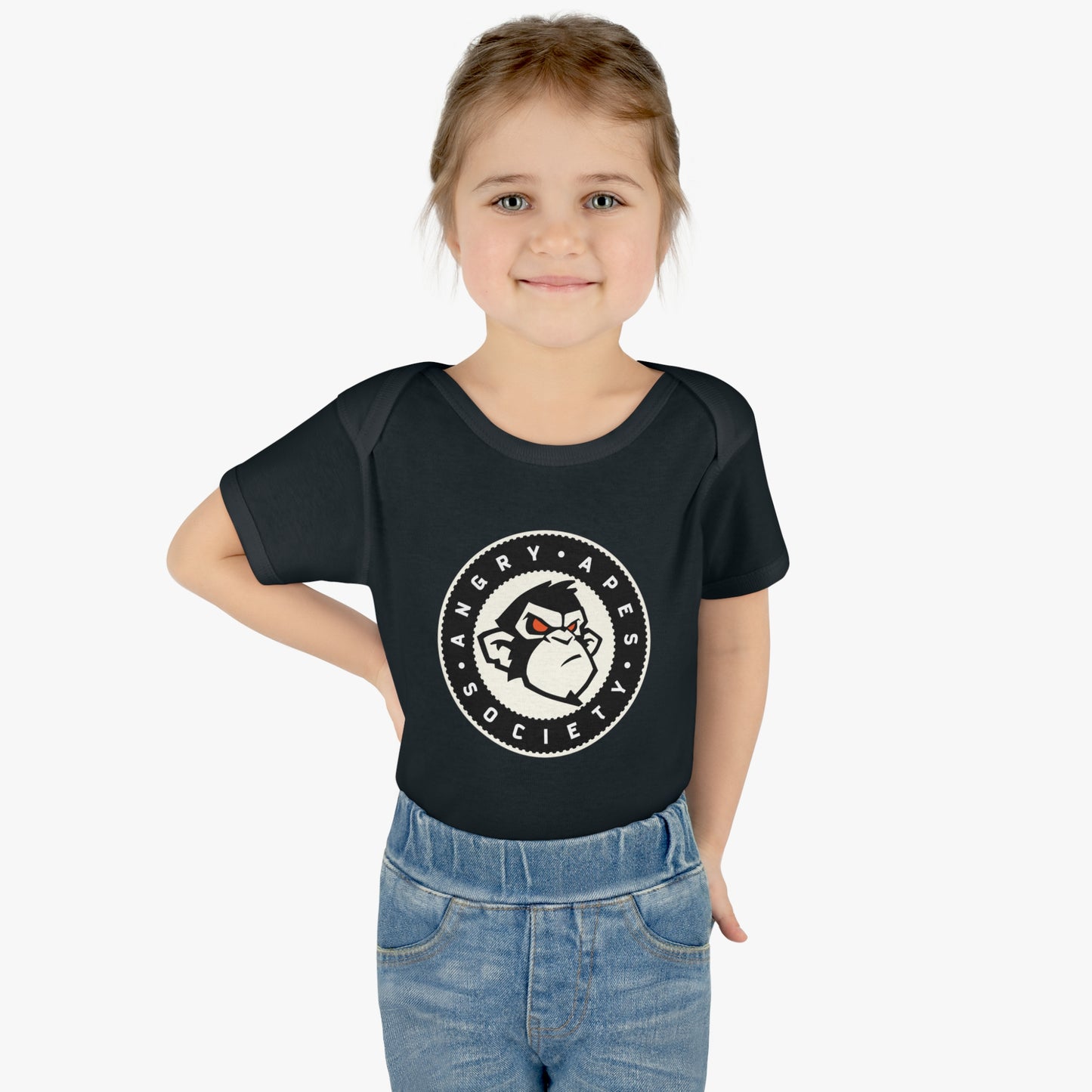 Angry Apes Society Logo FRONT Infant Baby Bodysuit