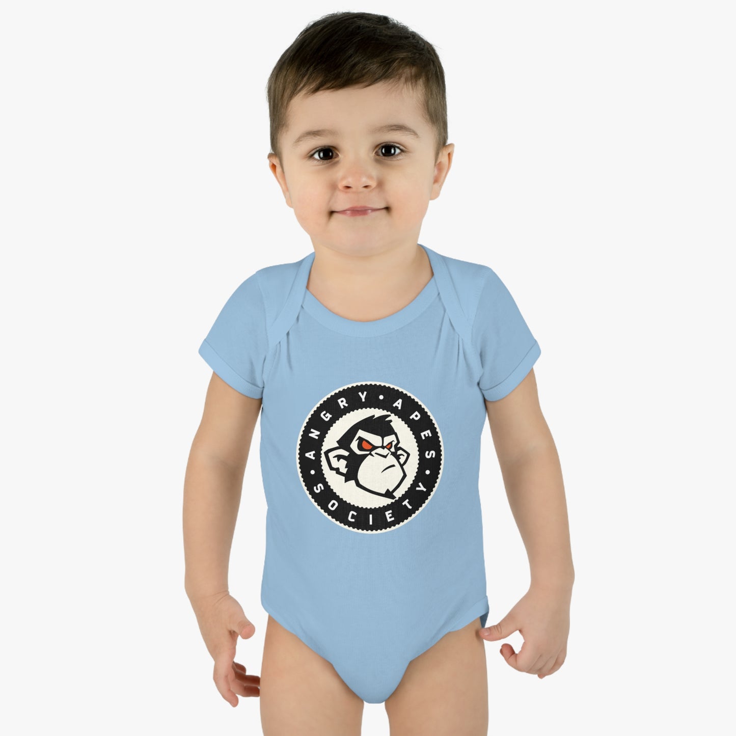 Angry Apes Society Logo FRONT Infant Baby Bodysuit