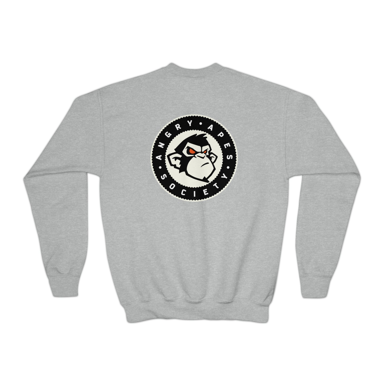 Angry Apes Society Logo BACK Youth Crewneck Sweatshirt