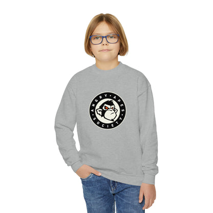 Angry Apes Society Logo FRONT Youth Crewneck Sweatshirt