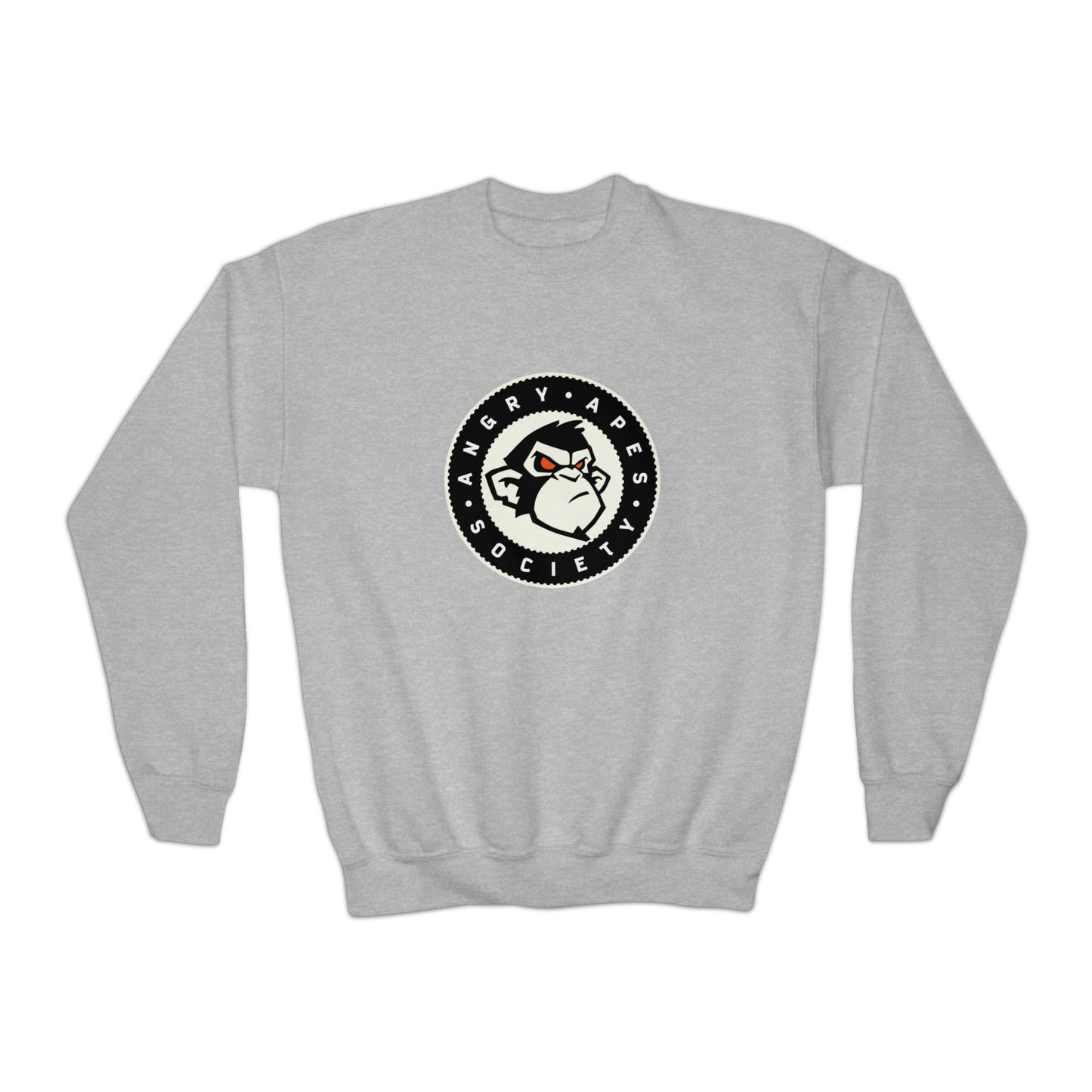 Angry Apes Society Logo FRONT Youth Crewneck Sweatshirt