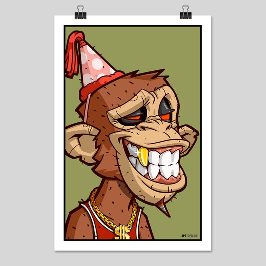 "Rich Ape with Golden Tooth in a Party" Poster