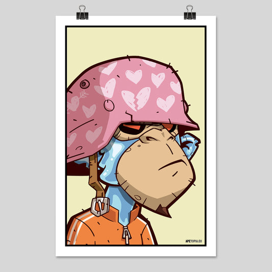"Water Ape with Love Helmet" Poster