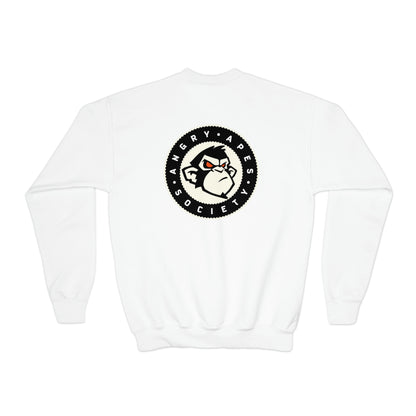 Angry Apes Society Logo BACK Youth Crewneck Sweatshirt