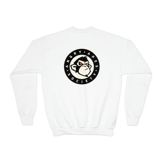 Angry Apes Society Logo BACK Youth Crewneck Sweatshirt