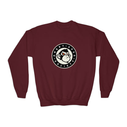 Angry Apes Society Logo FRONT Youth Crewneck Sweatshirt