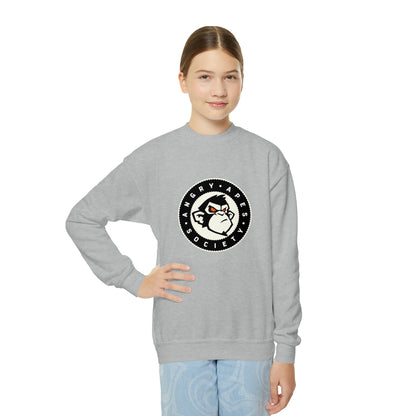 Angry Apes Society Logo FRONT Youth Crewneck Sweatshirt