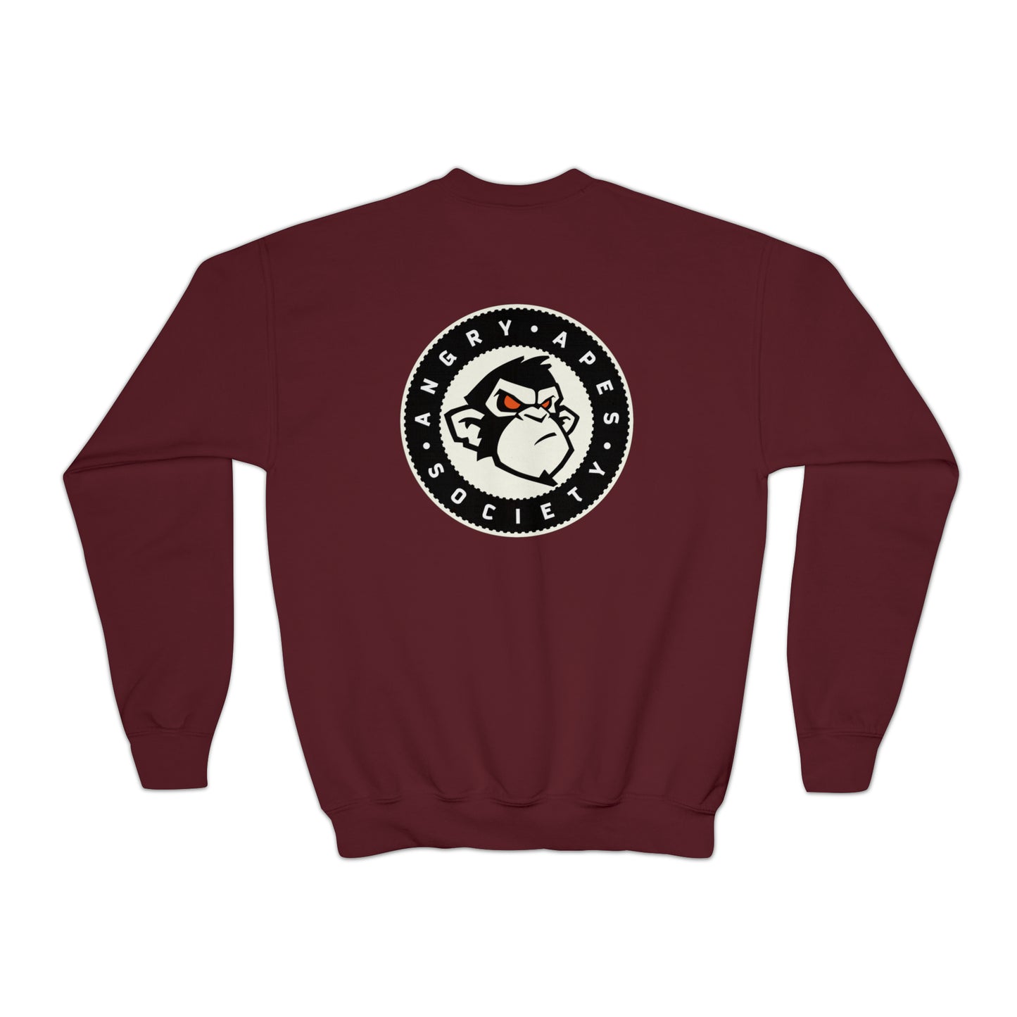 Angry Apes Society Logo BACK Youth Crewneck Sweatshirt