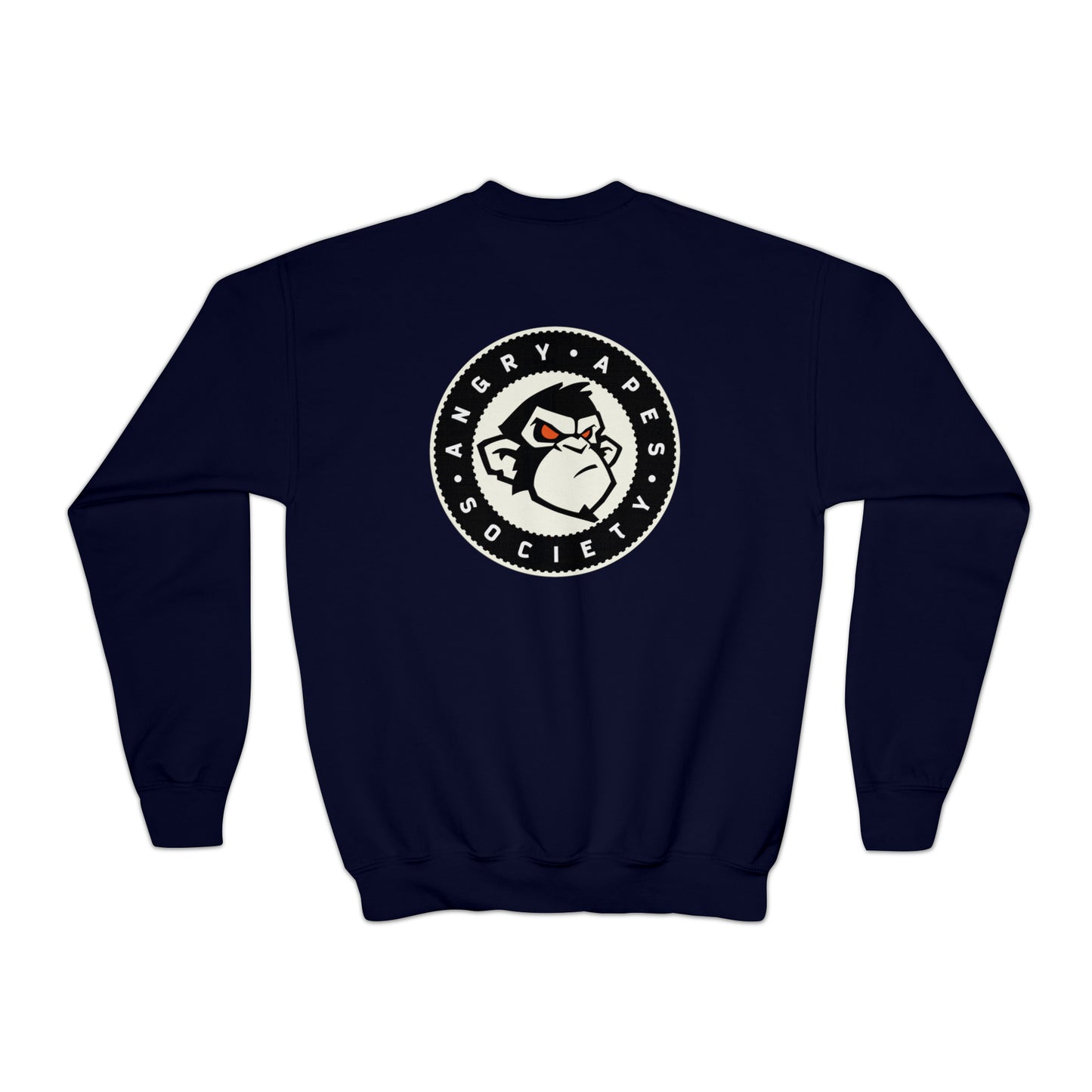 Angry Apes Society Logo BACK Youth Crewneck Sweatshirt