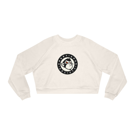 Angry Apes Society Logo FRONT Women's Cropped Pullover