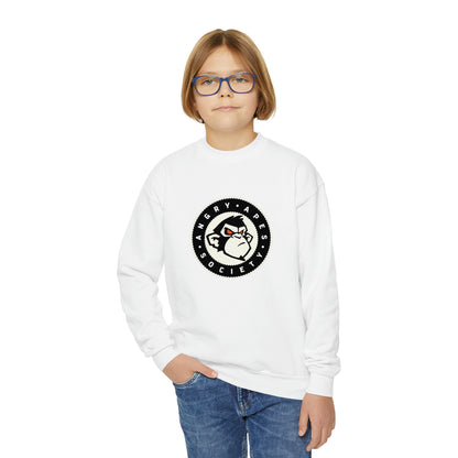 Angry Apes Society Logo FRONT Youth Crewneck Sweatshirt