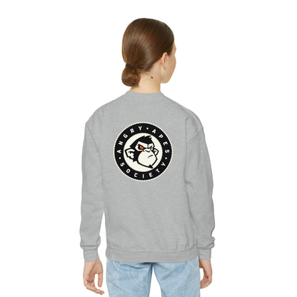 Angry Apes Society Logo BACK Youth Crewneck Sweatshirt