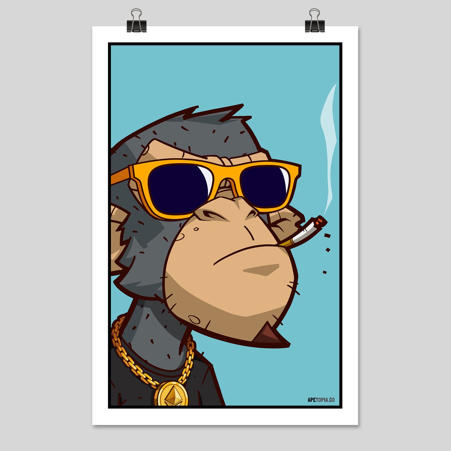 "Sunglasses with Ethereum Gold Chain" Poster