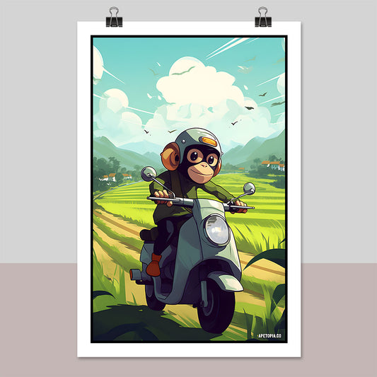 "Cute Ape Riding a Vespa" Poster